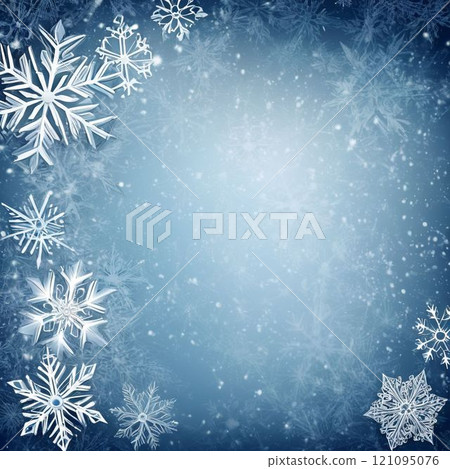 blue background with snowflakes 121095076