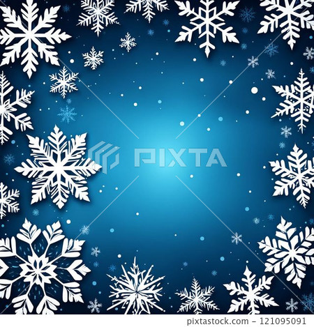 blue background with snowflakes 121095091