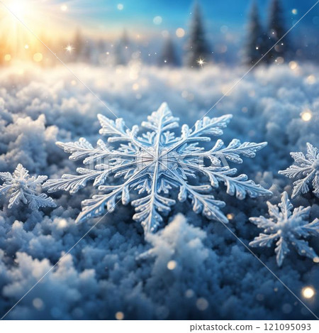snowflake on blue background 121095093