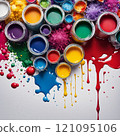 colorful paint in the box 121095106