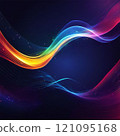 glowing wave line in dark, abstract 121095168