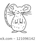Mouse animal coloring book doodle vector artwork 121096142