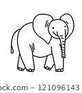 Elephant animal coloring book doodle vector sketch 121096143