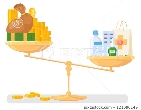 Expensive medical service flat cartoon vector illustration Expensive medical service flat cartoon vector illustration 121096149