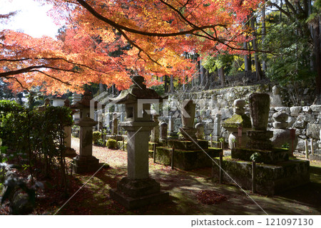 Autumn leaves in the grounds of Jigendo, a satobo temple on Mount Hiei, Sakamoto, Otsu City, Shiga Prefecture Autumn leaves in the grounds of Jigendo, a satobo temple on Mount Hiei, Sakamoto, Otsu City, Shiga Prefecture 121097130