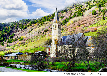 Montgarri Sanctuary, located in the municipality of Alto Aran in the Lerida Pyrenees, Catalonia, Spain Montgarri Sanctuary, located in the municipality of Alto Aran in the Lerida Pyrenees, Catalonia, Spain 121097378