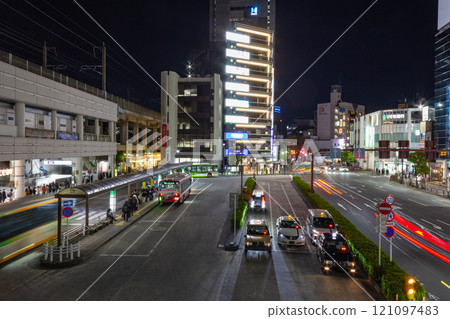 Night view in front of Oji Station 121097483