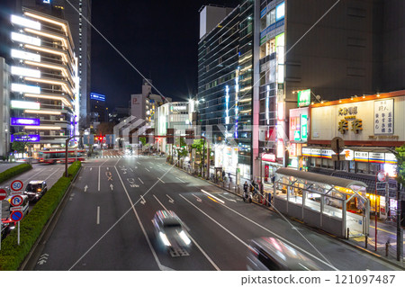 Night view in front of Oji Station 121097487