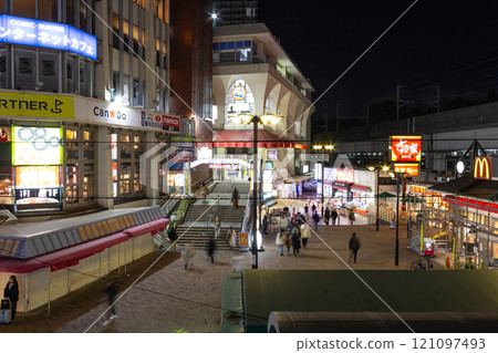 Night view in front of Oji Station 121097493