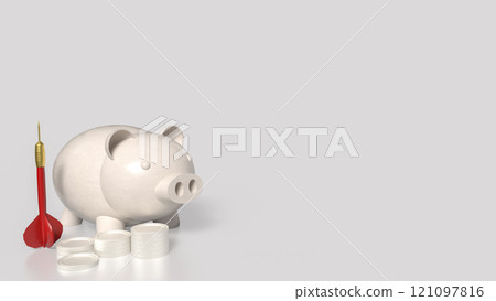 The Darts and Piggy bank  for Business concept 3d rendering. 121097816
