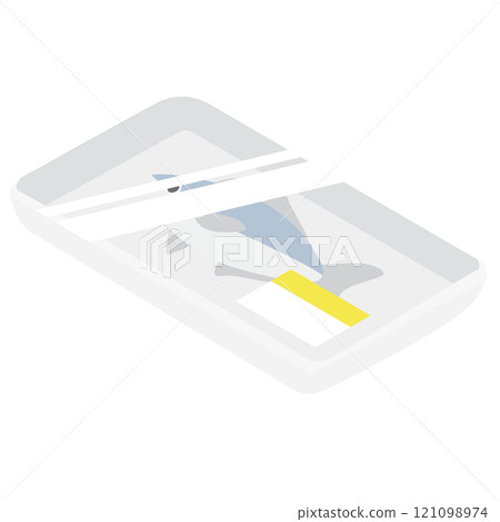 Isometric three-dimensional simple fish fillet pack illustration 121098974