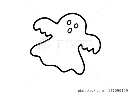 Simple ghost line drawing illustration material Simple ghost line drawing illustration material 121099129