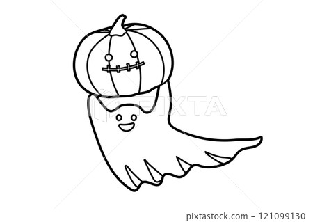 提著南瓜燈的鬼插畫素材 提著南瓜燈的鬼插畫素材 121099130