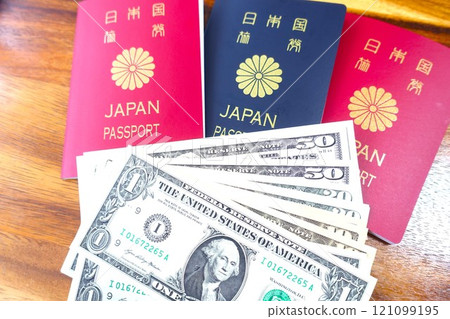 Japanese passport and dollars Japanese passport and dollars 121099195