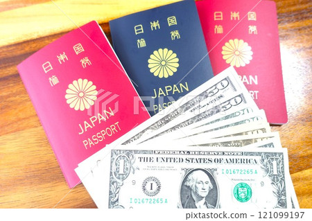 Japanese passport and dollars Japanese passport and dollars 121099197