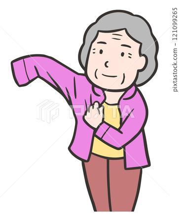 老婦人穿衣服 121099265