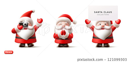 Santa claus character collections isolated on white background 121099303