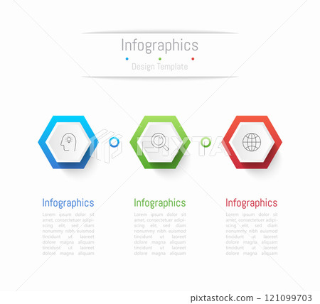 Infographic 3 options design elements for your business data. Vector Illustration. 121099703