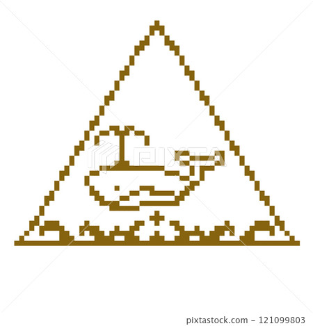 Mark of a whale blowing water 121099803