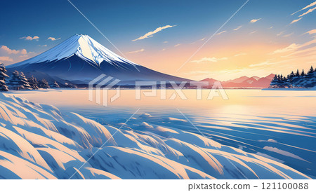Mt. Fuji in winter - sunrise 121100088