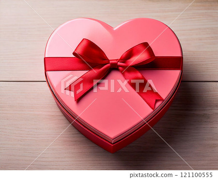 Heart gift with red ribbon 121100555