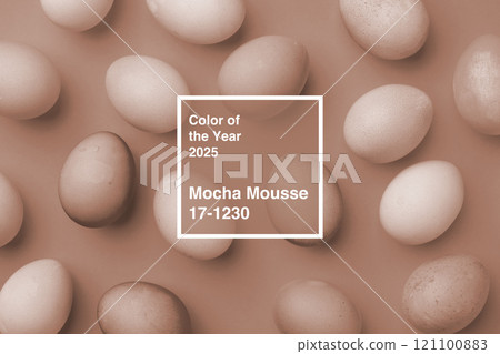 2025 color of the year mocha mousse showcases various egg hues on a neutral background 2025 color of the year mocha mousse showcases various egg hues on a neutral background 121100883