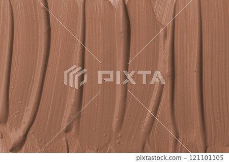 Smooth texture of warm brown paint applied to a surface in artistic strokes during a creative process 121101105
