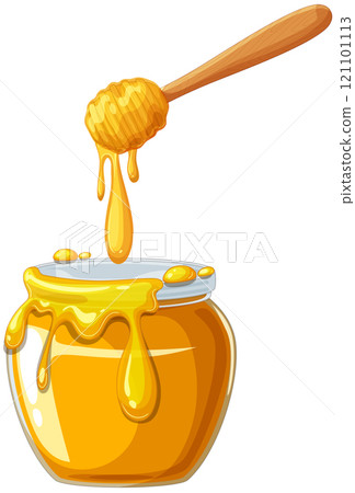 Sweet Honey Jar with Dripping Dipper 121101113