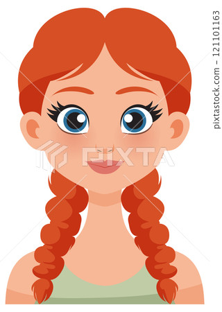 Red-Haired Girl with Braids 121101163
