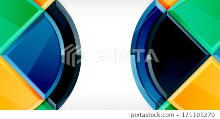 Glossy circles geometric background. Vector Illustration For Wallpaper, Banner, Background, Card, Book Illustration, landing page 121101270