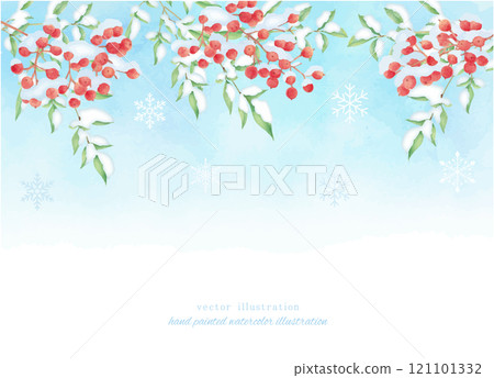 用水彩繪製的白雪皚皚的南方天空的向量圖 用水彩繪製的白雪皚皚的南方天空的向量圖 121101332