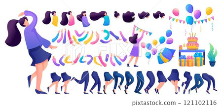 Constructor for creating a fun teen girl. Create your own character with a set of hands and feet. Flat 2D characters N2 Constructor for creating a fun teen girl. Create your own character with a set of hands and feet. Flat 2D characters N2 121102116