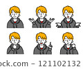 Young foreign man facial expression set 121102132