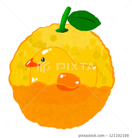 Duck taking a bath with Yuzu Duck taking a bath with Yuzu 121102188