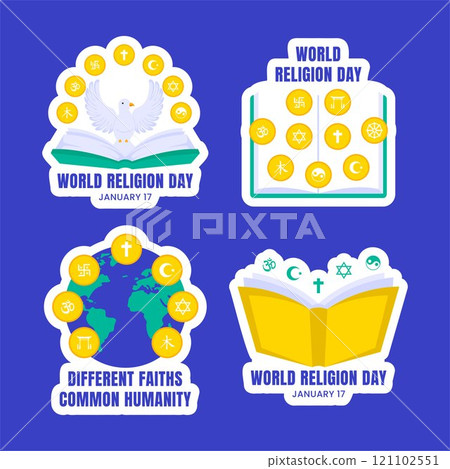 World Religion Day Flat Style Templates for Social Media Label World Religion Day Flat Style Templates for Social Media Label 121102551