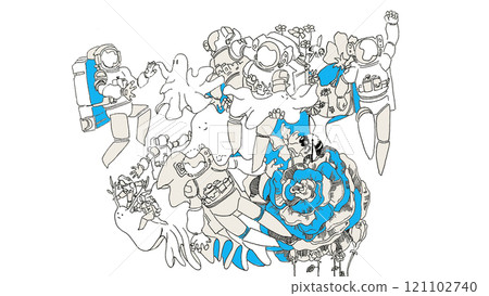 Space-themed illustrations 121102740