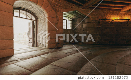 光線從大門照進了瞭望塔。 121102973