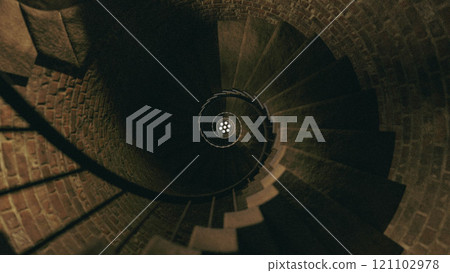 Spiral staircase looking up 121102978