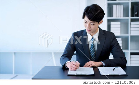 Businessman who signs a contract 121103002