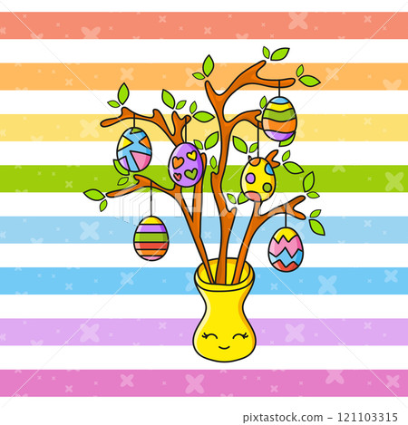 Colorful vector illustration. cartoon character. Isolated on abstract background. Design element. Template for your design. Vector illustration. 121103315