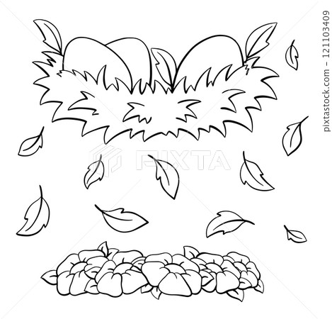 Outline contour. Design element. Vector illustration isolated on white background. Template for books, stickers, posters, cards, clothes. 121103409