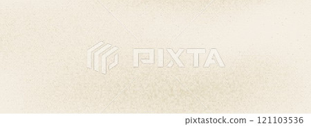 Retro beige halftone paper texture. Vintage craft ecru wallpaper with speckles, flecks, particles. Natural cream grunge grain overlay background. Eggshell dotted and specked canvas backdrop. Vector 121103536
