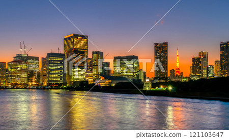 東京夜景/暮光摩天大樓 121103647