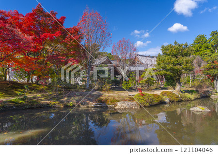 Autumn in Kyoto: Hokongoin Temple Garden - Fall foliage on the pond 121104046
