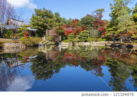 Autumn in Kyoto: Hokongoin Temple Garden - Fall foliage on the pond 121104078