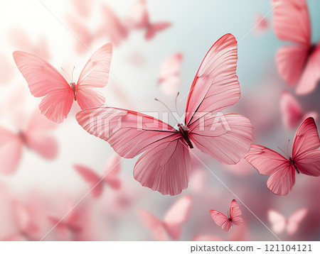 A fantastic sight of gracefully fluttering pink butterflies A fantastic sight of gracefully fluttering pink butterflies 121104121