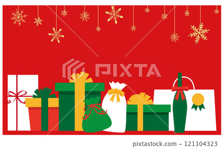 Cute Christmas gift illustration background material 121104323