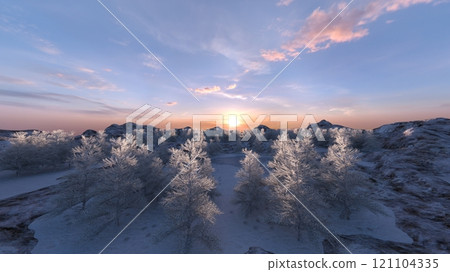 Snowy field 121104335