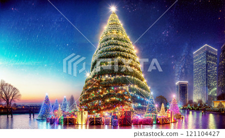 Christmas tree illumination background Christmas tree illumination background 121104427
