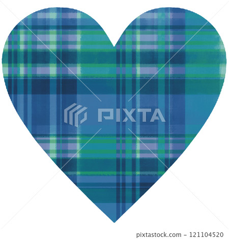 Blue heart symbol on a checkered pattern 121104520